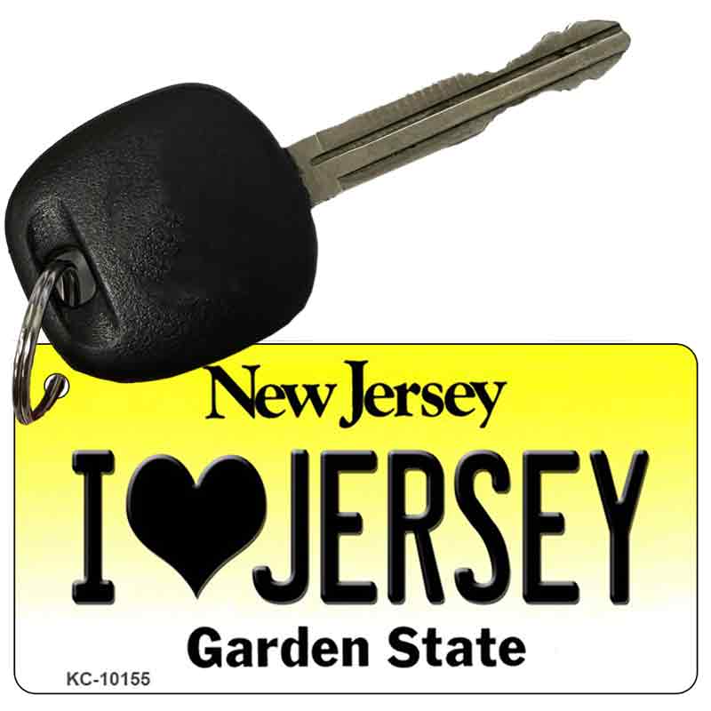 I Love Jersey New Jersey State License Plate Tag Key Chain KC-10155