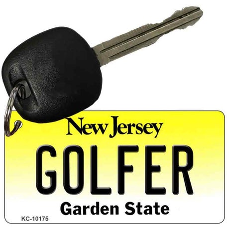 Golfer New Jersey State License Plate Tag Key Chain KC-10175