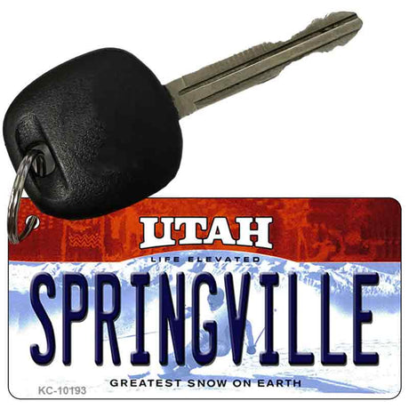 Springville Utah State License Plate Tag Key Chain KC-10193