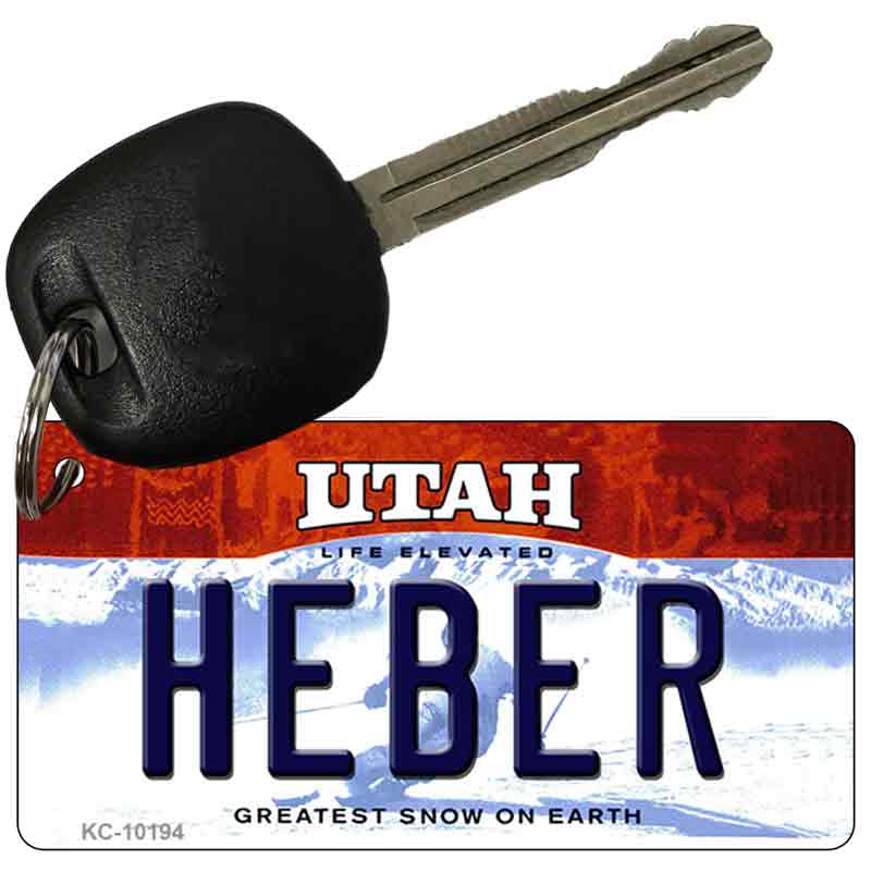 Heber Utah State License Plate Tag Key Chain KC-10194