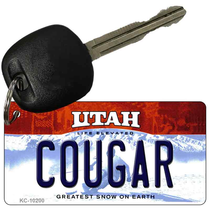 Cougar Utah State License Plate Tag Key Chain KC-10200