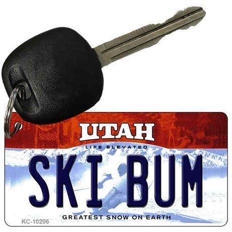 Ski Bum Utah State License Plate Tag Key Chain KC-10206