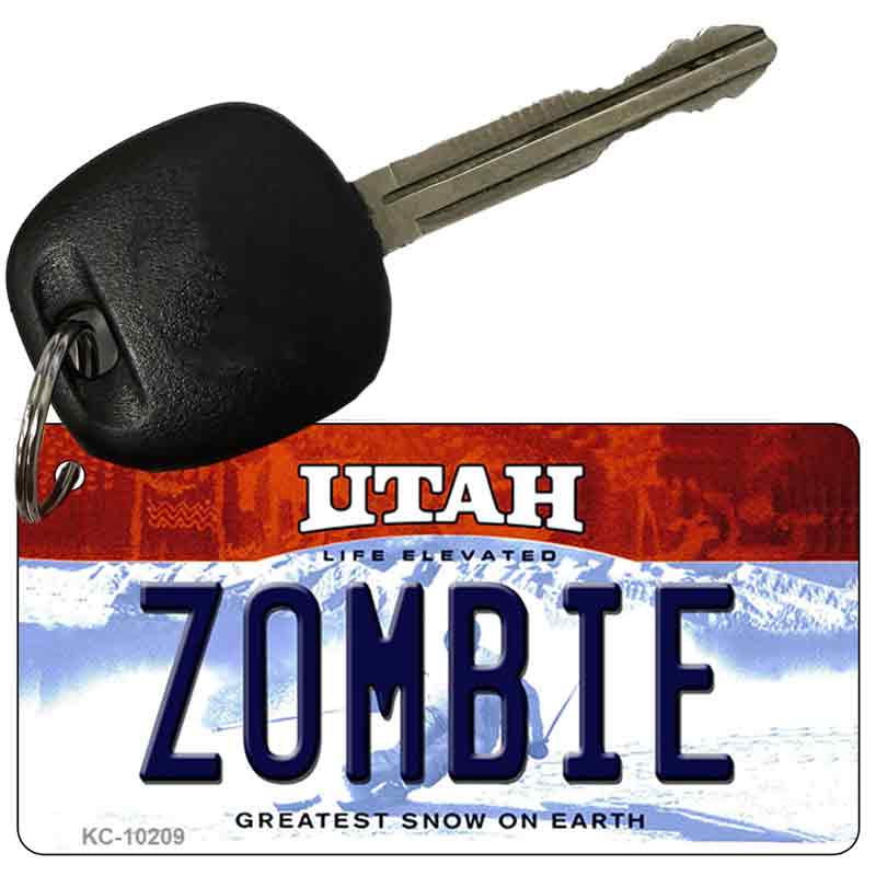 Zombie Utah State License Plate Tag Key Chain KC-10209