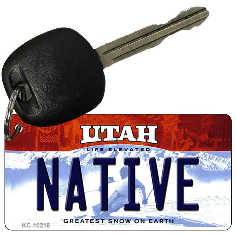 Native Utah State License Plate Tag Key Chain KC-10218