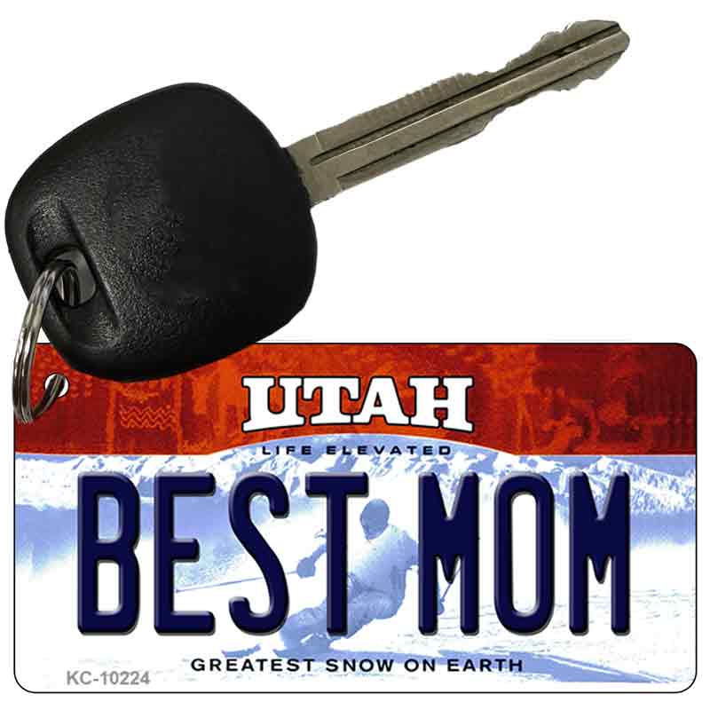 Best Mom Utah State License Plate Tag Key Chain KC-10224