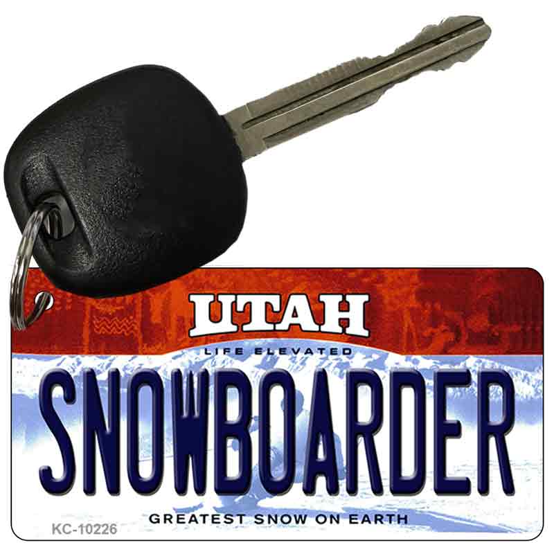 Snowboarder Utah State License Plate Tag Key Chain KC-10226