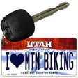 I Love Mtn Biking Utah State License Plate Tag Key Chain KC-10232