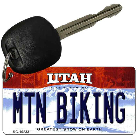 Mtn Biking Utah State License Plate Tag Key Chain KC-10233