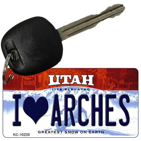 I Love Arches Utah State License Plate Tag Key Chain KC-10235