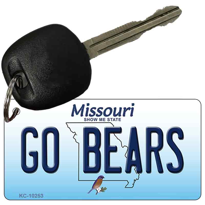 Go Bears Missouri State License Plate Tag Key Chain KC-10253