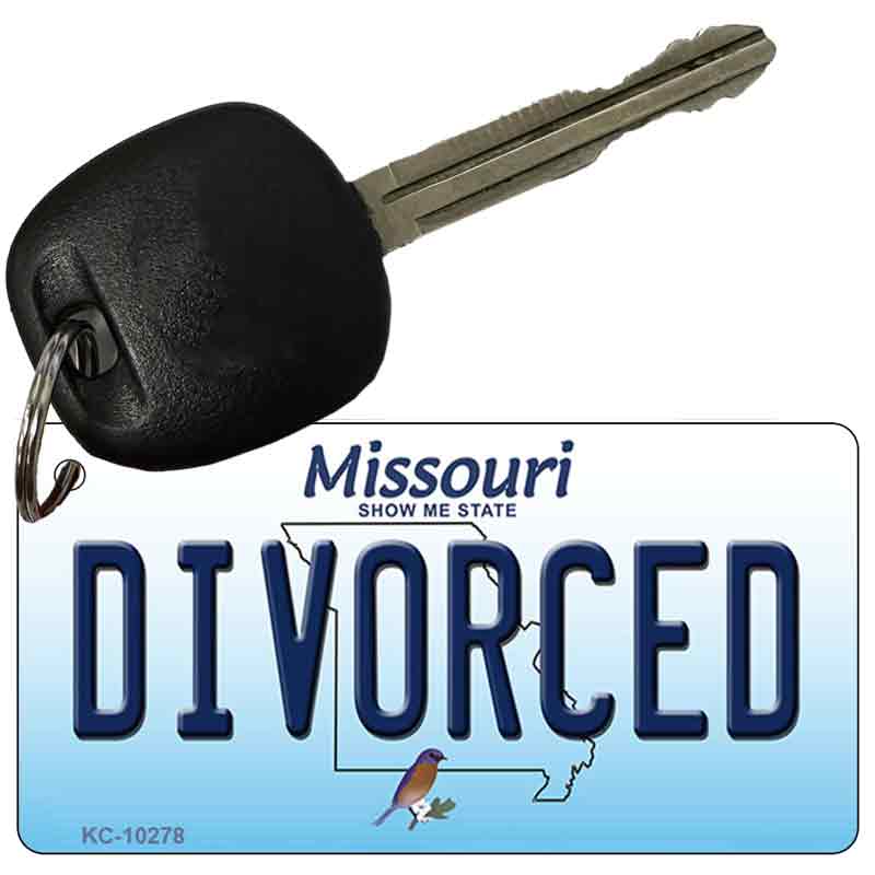 Divorced Missouri State License Plate Tag Key Chain KC-10278