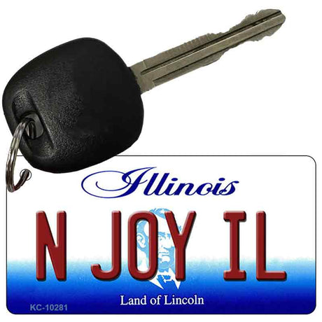 N Joy IL Illinois State License Plate Tag Key Chain KC-10281