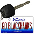 Go Blackhawks Illinois State License Plate Tag Key Chain KC-10295