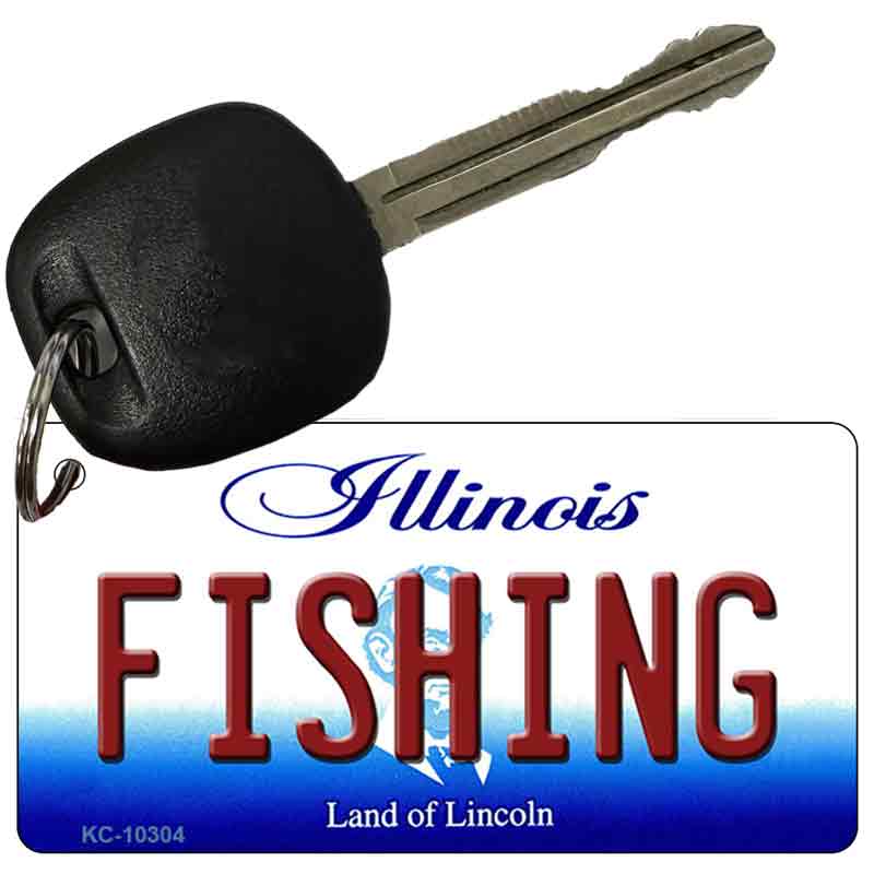 Fishing Illinois State License Plate Tag Key Chain KC-10304