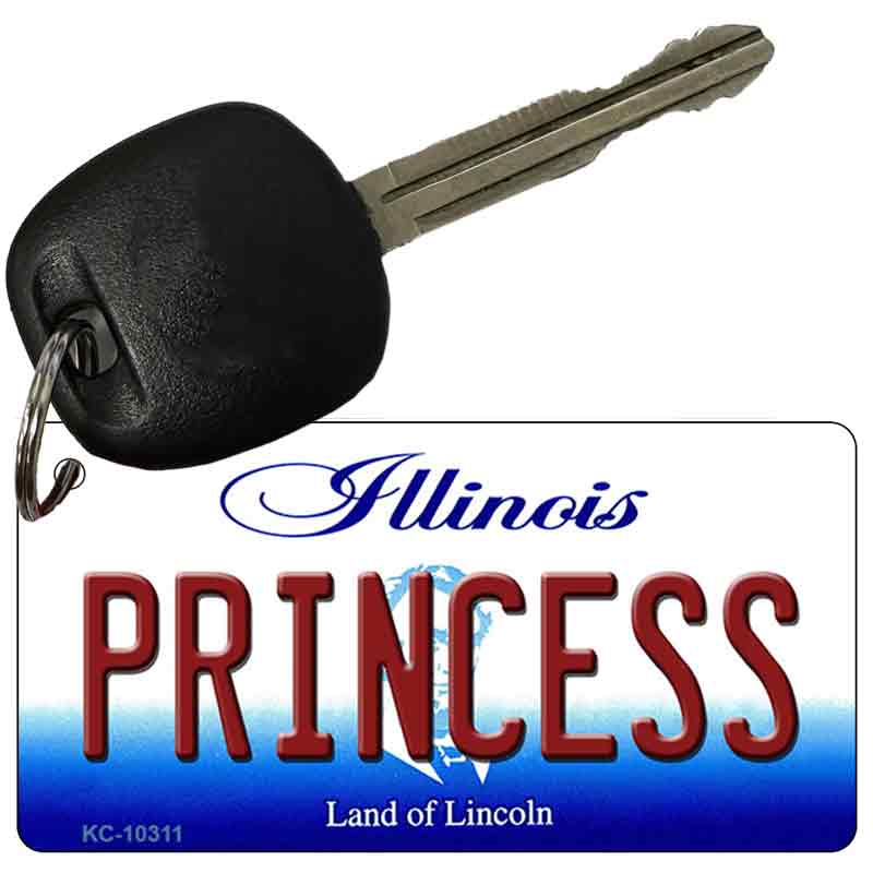 Princess Illinois State License Plate Tag Key Chain KC-10311