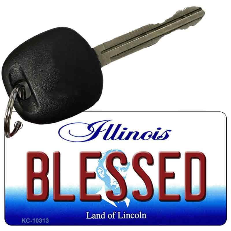 Blessed Illinois State License Plate Tag Key Chain KC-10313