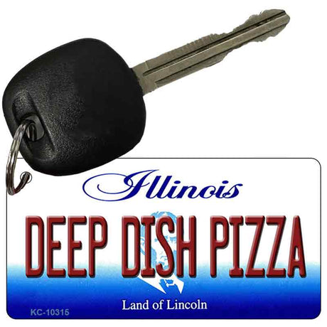 Deep Dish Pizza Illinois State License Plate Tag Key Chain KC-10315