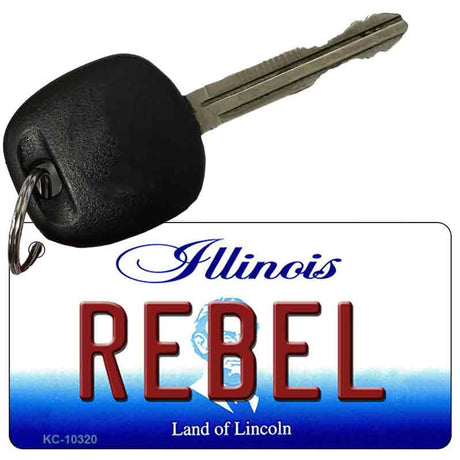 Rebel Illinois State License Plate Tag Key Chain KC-10320