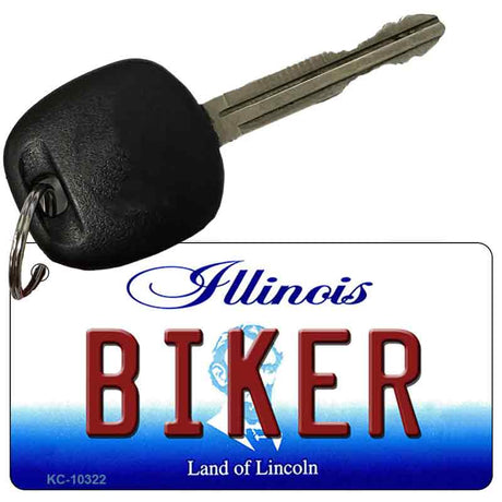 Biker Illinois State License Plate Tag Key Chain KC-10322