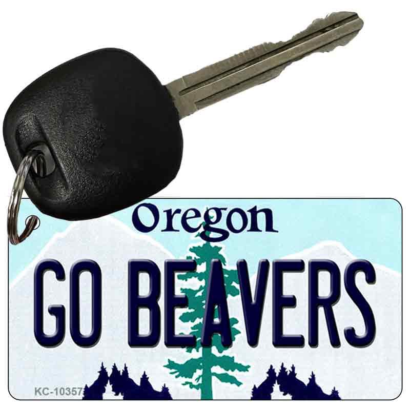 Go Beavers Oregon State License Plate Tag Key Chain KC-10357