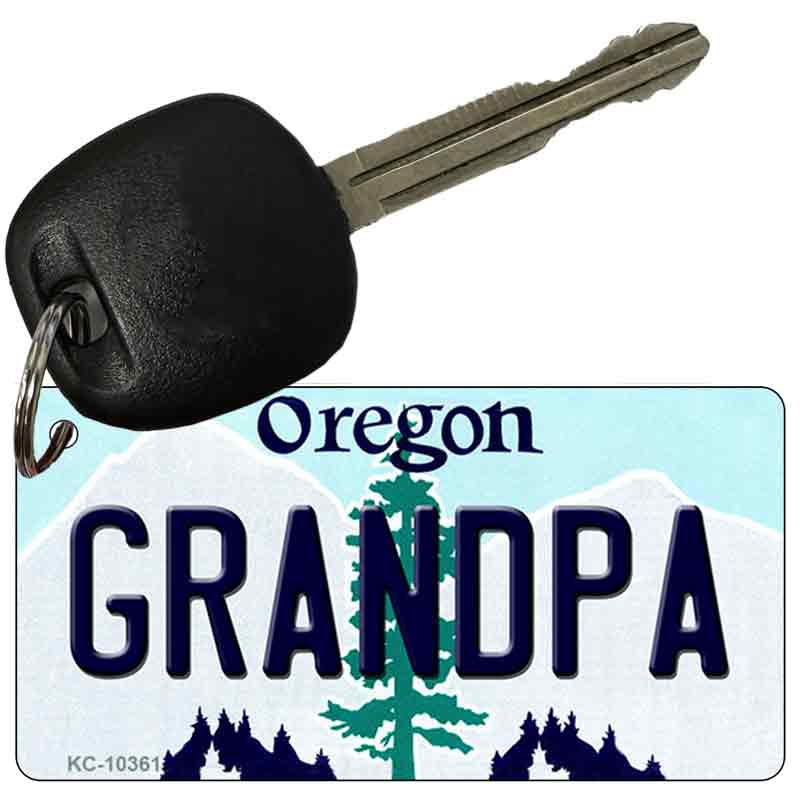 Grandpa Oregon State License Plate Tag Key Chain KC-10361