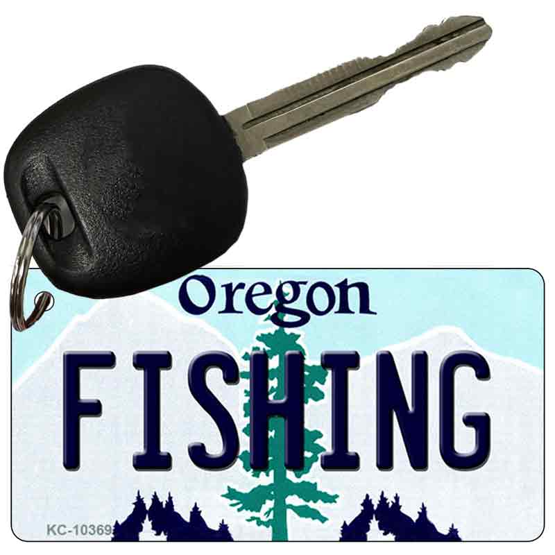 Fishing Oregon State License Plate Tag Key Chain KC-10369