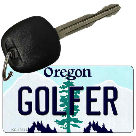 Golfer Oregon State License Plate Tag Key Chain KC-10377