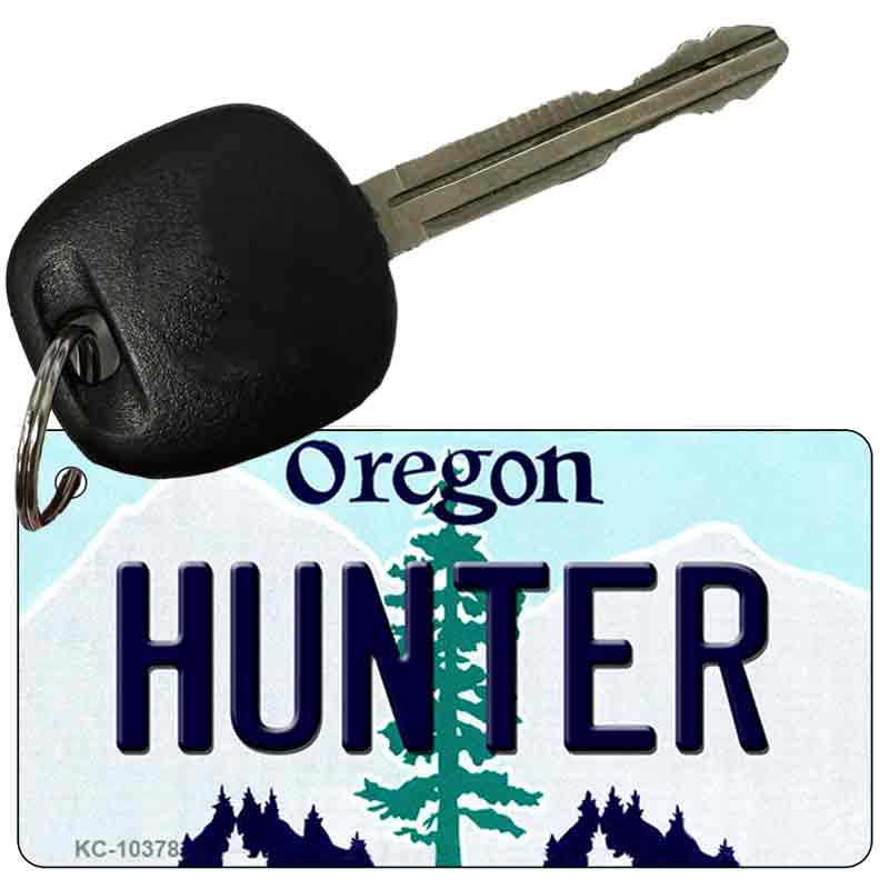 Hunter Oregon State License Plate Tag Key Chain KC-10378