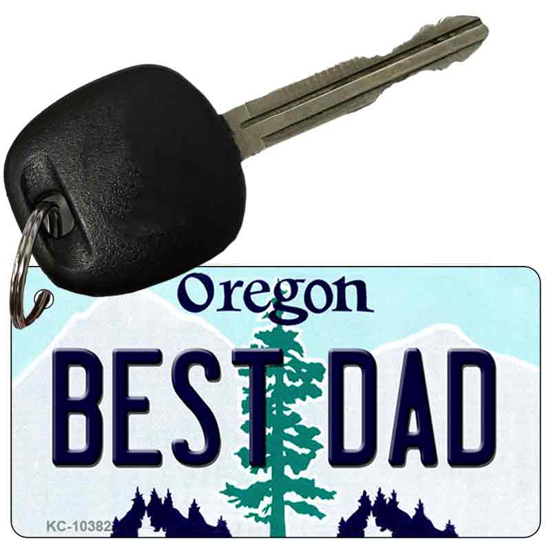 Best Dad Oregon State License Plate Tag Key Chain KC-10382