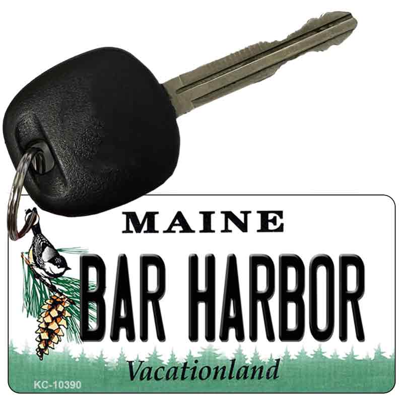 Bar Harbor Maine State License Plate Tag Key Chain KC-10390