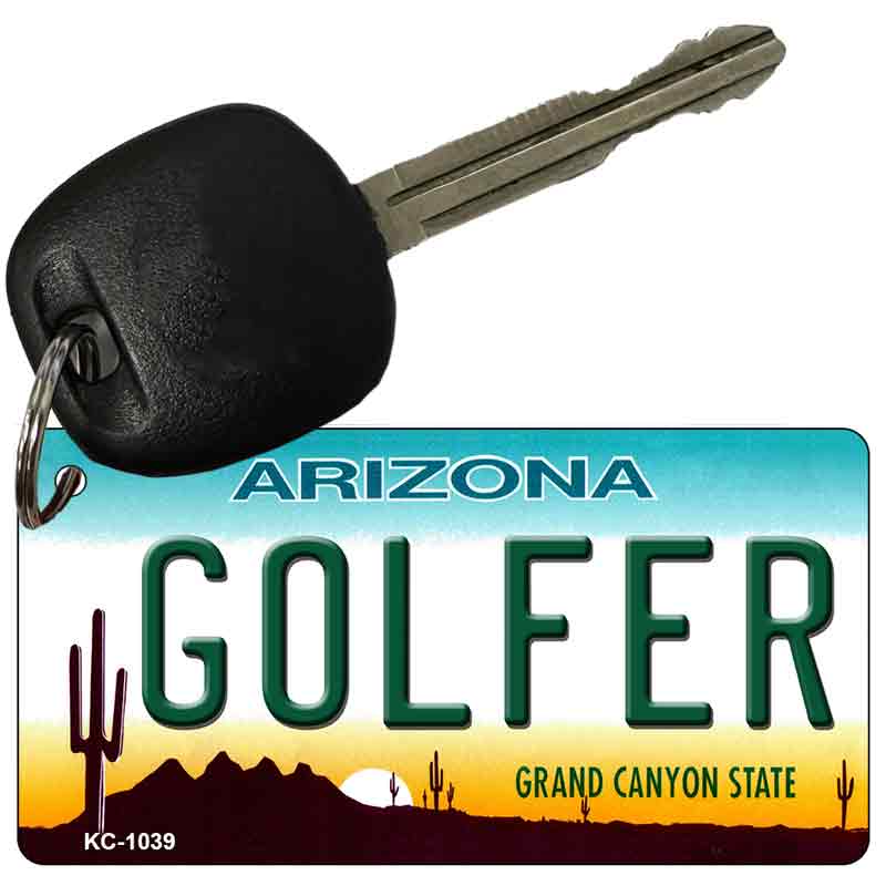 Golfer Arizona State License Plate Tag Key Chain KC-1039