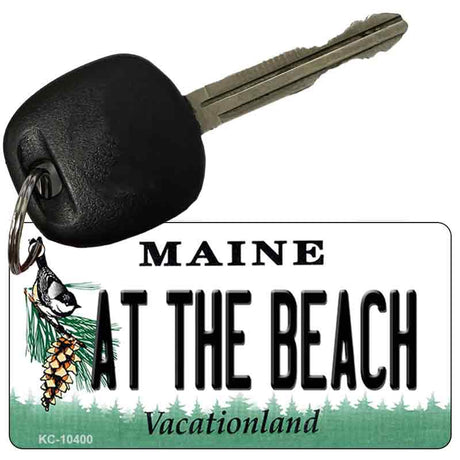 At The Beach Maine State License Plate Tag Key Chain KC-10400