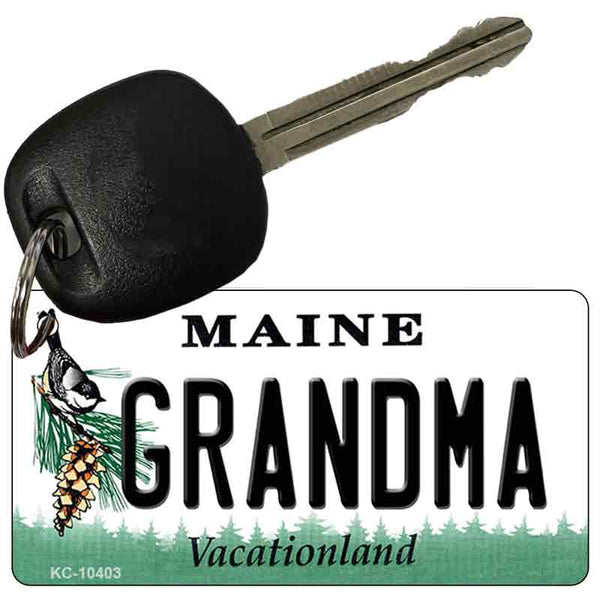 Grandma Maine State License Plate Tag Key Chain KC-10403 | Smart Blonde