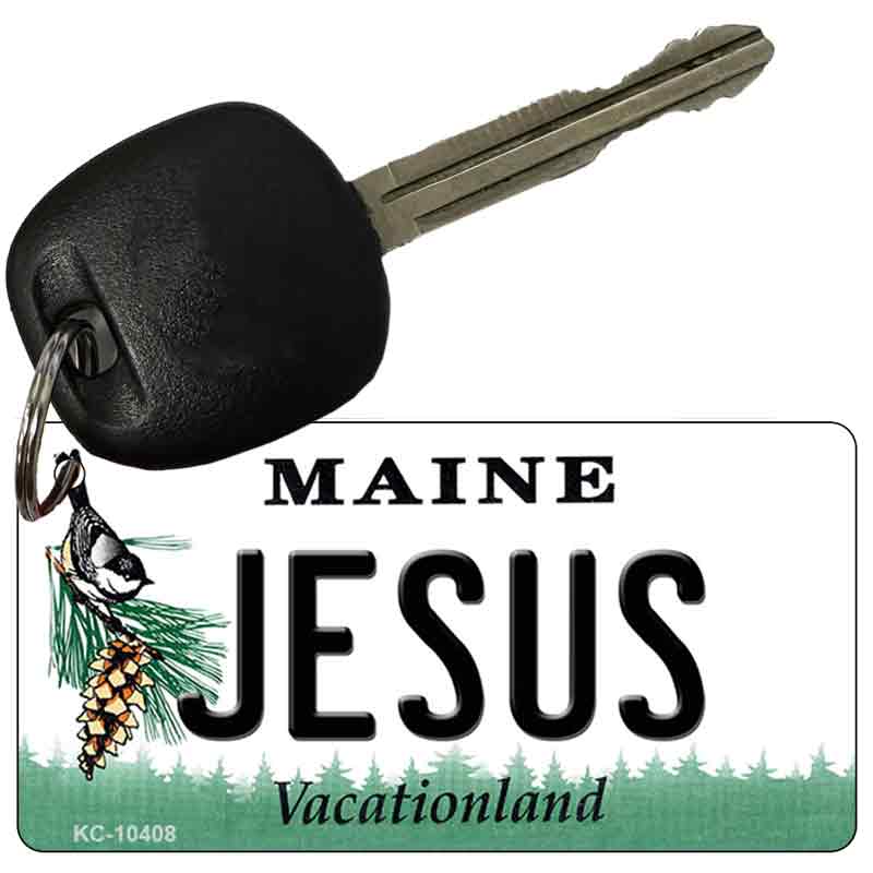 Jesus Maine State License Plate Tag Key Chain KC-10408