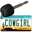 Cowgirl Arizona State License Plate Tag Key Chain KC-1040