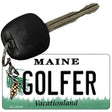 Golfer Maine State License Plate Tag Key Chain KC-10418