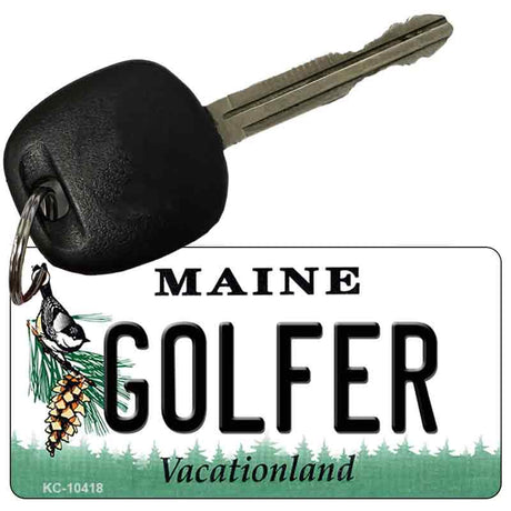 Golfer Maine State License Plate Tag Key Chain KC-10418