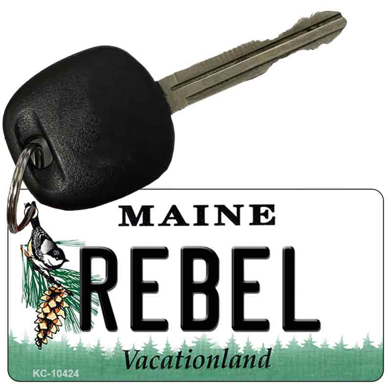 Rebel Maine State License Plate Tag Key Chain KC-10424