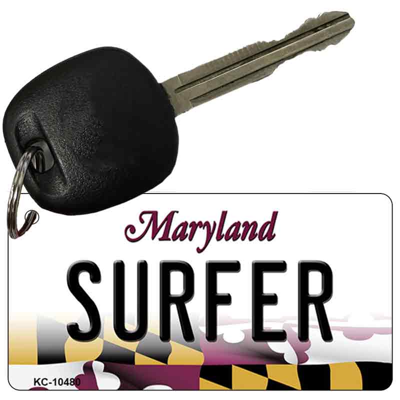 Surfer Maryland State License Plate Tag Key Chain KC-10480