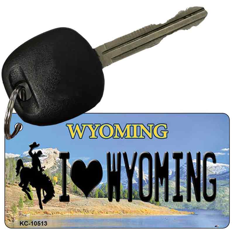 I Love Wyoming State License Plate Tag Key Chain KC-10513