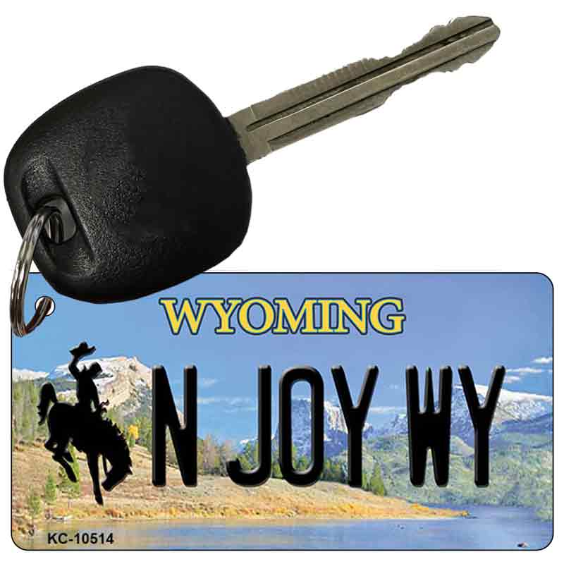 N Joy WY State License Plate Tag Key Chain KC-10514