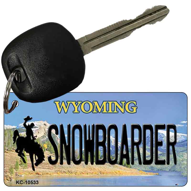 Snowboarder Wyoming State License Plate Tag Key Chain KC-10533