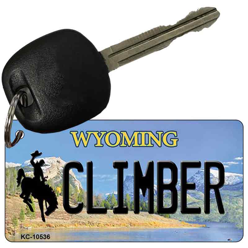 Climber Wyoming State License Plate Tag Key Chain KC-10536