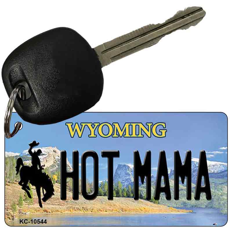 Hot Mama Wyoming State License Plate Tag Key Chain KC-10544