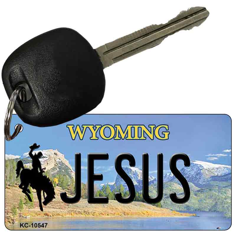 Jesus Wyoming State License Plate Tag Key Chain KC-10547