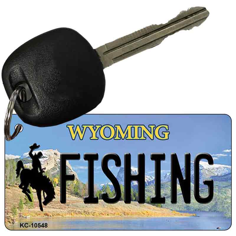 Fishing Wyoming State License Plate Tag Key Chain KC-10548