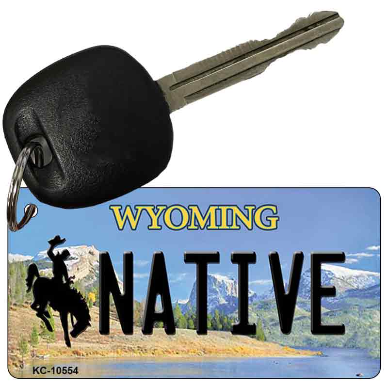 Native Wyoming State License Plate Tag Key Chain KC-10554