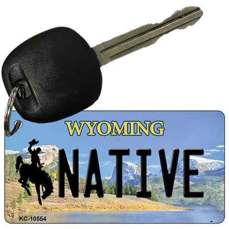 Native Wyoming State License Plate Tag Key Chain KC-10554