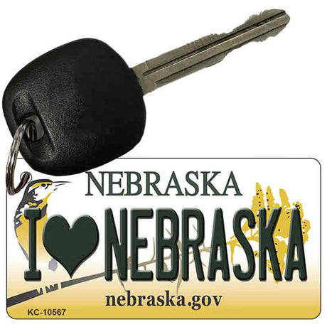 I Love Nebraska State License Plate Tag Novelty Key Chain KC-10567