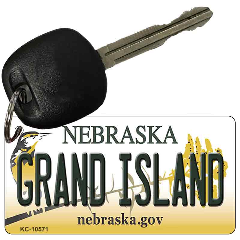 Grand Island Nebraska State License Plate Tag Novelty Key Chain KC-10571